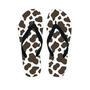 Brown And White Cow Print Men's Flip Flops