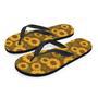 Brown Sunflower Print Men's Flip Flops