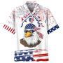 Cool Eagle American Hawaiian Shirt, Independence's Day Eagle Hawaiian Shirt In Us Flag Pattern, Eagle Hawaii Shirt