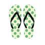 Cream And Emerald Polka Dot Men's Flip Flops