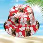 Custom Dog Photo, Pet Photo Hawaiian Bloom Red Bucket Hat for Dog Mom, Dog Cat, Hat for Men, Women