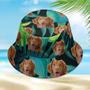 Custom Dog Photo Verdant Green Bucket Hat for Husband, Wife Summer Hats