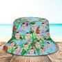 Custom Face Hat Tropical Flower Parrots Hawaiian Bucket Hat for Girl, Boys, Men