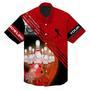 Custom Multi Color Hawaiian Bowling Shirts Bowling Ball And Pins Team Shirt, Button Up Bowling Shirts