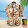 Custom photo Dog floral Aloha Shirt, Dog Flowers Pattern Hawaiian Shirt, Dog Hawaiian shirt For Men, Women