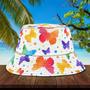 Customized Colorful Watercolor Butterfly Bucket Hat for Women, Girl, Summer Hats