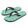 Cute Cow Floral Print Men's Flip Flops