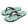 Cute Green Doodle Cat Print Men's Flip Flops