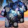 Darts Amazing Cool Into The Galaxy Hawaiian Shirt, Dartboard Pattern Hawaiian Shirt