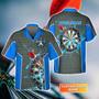 Darts Blue Personalized Name Hawaiian Shirt For Darts Player, Dart Hawaiian Shirt Style