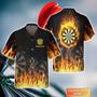 Darts On Fire Personalized Name Hawaiian Shirt, Gift For Darts player, Dart Hawaiian Shirt