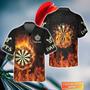 Darts On Fire Personalized Name Hawaiian Shirt, Gift For Darts player, Dart Hawaiian Shirt