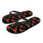 Embroidery Red Rose Floral Print Men's Flip Flops