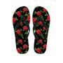 Embroidery Red Rose Floral Print Men's Flip Flops