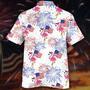 Flamingo Hawaiian Shirt For Independence Day, Usa Flag With Flamingo Patriotic Hawaii Aloha Shirt Short Sleeve