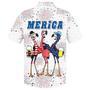 Flamingo Hawaiian Shirt, Full Printed Flamingo Drinking Beer In Usa Flag Happy Independence Day, Of Jul Gift