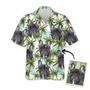 Floral Summer With Palm Trees Pattern Short-Sleeve Hawaiian Shirt, Custom Photo Dog Shirt for Men Women