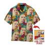 Funny Custom Face On Colorful Autumn Maple Leaves Custom Hawaiian Shirt, Personalized Hawaiian Shirts, Custom Photo Hawaiian Shirt