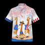 Giraffe Hawaiian Shirt For Independence's Day, Happy Of July Patriotic Giraffe Hawaii Aloha Beach Shirt Full Print