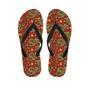 Golden Chinese Dragon Floral Print Men's Flip Flops