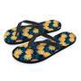 Golden Pineapple Edm Hawaiian Print Men's Flip Flops