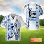 Golf Skull Blue Pattern Your Hole Is My Goal Personalized Name Hawaiian Shirt Gift For Golfer