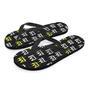 Graffiti Hiphop White And Yellow Crown Print Men's Flip Flops