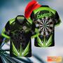 Green Dartboard Personalized Name Hawaiian Shirt For Darts Team, Dart Shirt, Dart Gift, Dart Lover Gift