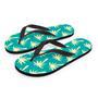 Green Palm Tree Hawaiin Print Men's Flip Flops