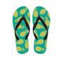 Green Pineapple Print Men's Flip Flops