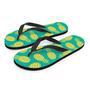 Green Pineapple Print Men's Flip Flops