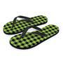 Green Plaid Men's Flip Flops