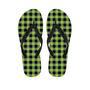 Green Plaid Men's Flip Flops