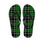 Green Plaid Tartan Print Men's Flip Flops