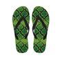 Green Snakeskin Print Men's Flip Flops