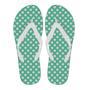 Green White Polka Dot Pattern Print Men & Women Flip Flops