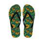 Green Zigzag Sunflower Men's Flip Flops