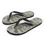 Grey And Green Camouflage Print Men's Flip Flops