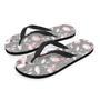 Grey Vintage Floral Print Men's Flip Flops