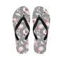 Grey Vintage Floral Print Men's Flip Flops