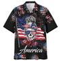 Happy Independence Day United States All Over Printed Shirts, Mom Skull Flag USA Hawaiian Shirt