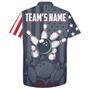 Hawaiian Bowling Shirt American Flag Bowling Hawaiian Custom Bowling Team Shirt