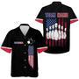 Hawaiian Bowling Shirt Custom American Flag Bowling Shirt With Name Bowling Team Shirt