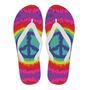 Hippie Tie Dye Peace Sign Pattern Print Men & Women Flip Flops