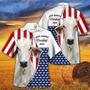 Independence Day Brahman Cattle Make America Cowboy Again With American Flag Pattern Hawaii Hawaiian Shirt