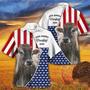 Independence Day Brown Swiss Cattle Make America Cowboy Again With American Flag Pattern Hawaii Hawaiian Shirt