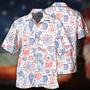 Independence Day Cool Drawing Icon All Printed Hawaiian Shirt Dilypod