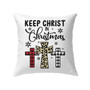Jesus Pillow - Christian, Snowflakes, Three Crosses, Buffalo Plaid Leopard Pillow - Gift For Christian - Keep Christ In Christmas Pillow Jesus Pillow - Christian, Snowflakes, Three Crosses, Buffalo Plaid Leopard Pillow - Gift For Christian - Keep Christ In Christmas Pillow