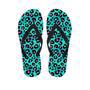 Leopard Teal Print Men's Flip Flops