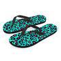 Leopard Teal Print Men's Flip Flops